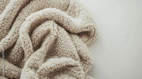 A cozy fleece jacket in a neutral color, placed on a white background