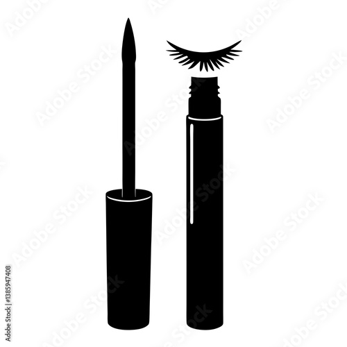 Gel eyeliner silhouette illustration
