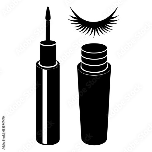 Gel eyeliner silhouette illustration