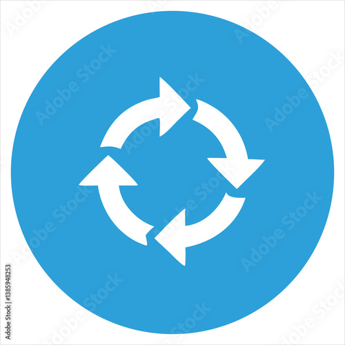 Free Download Classic Roundabout Traffic Sign Icon with Blue Circle and Curved Arrows for Road Navigation

 - GFXLoad