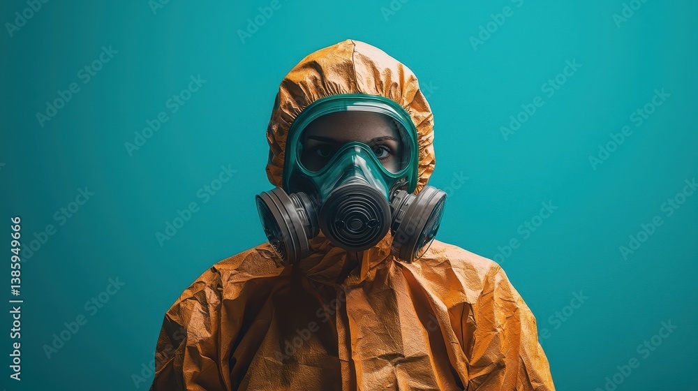 Protective Hazmat Suit for Safety in Hazardous Environments with Face Mask and Respirator for Chemical and Radiation Protection Protective Hazmat Suit for Safety in Hazardous Environments with Face Mask and Respirator for Chemical and Radiation Protection