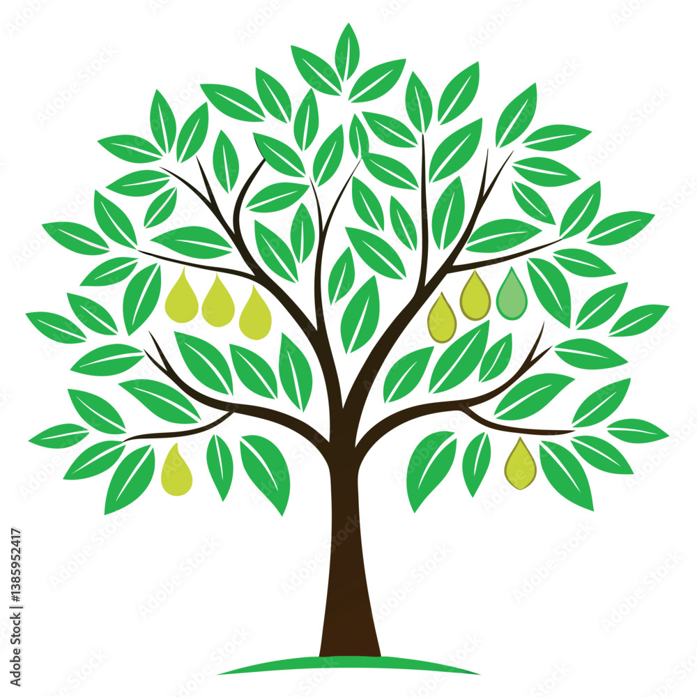 Guava-tree-illustration-vector-design Guava-tree-illustration-vector-design