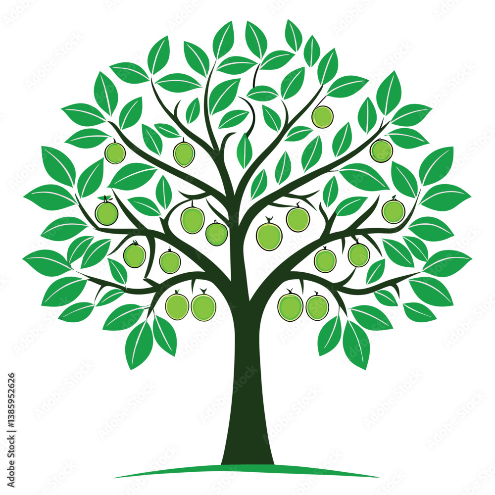 Fototapeta premium Guava-tree-illustration-vector-design