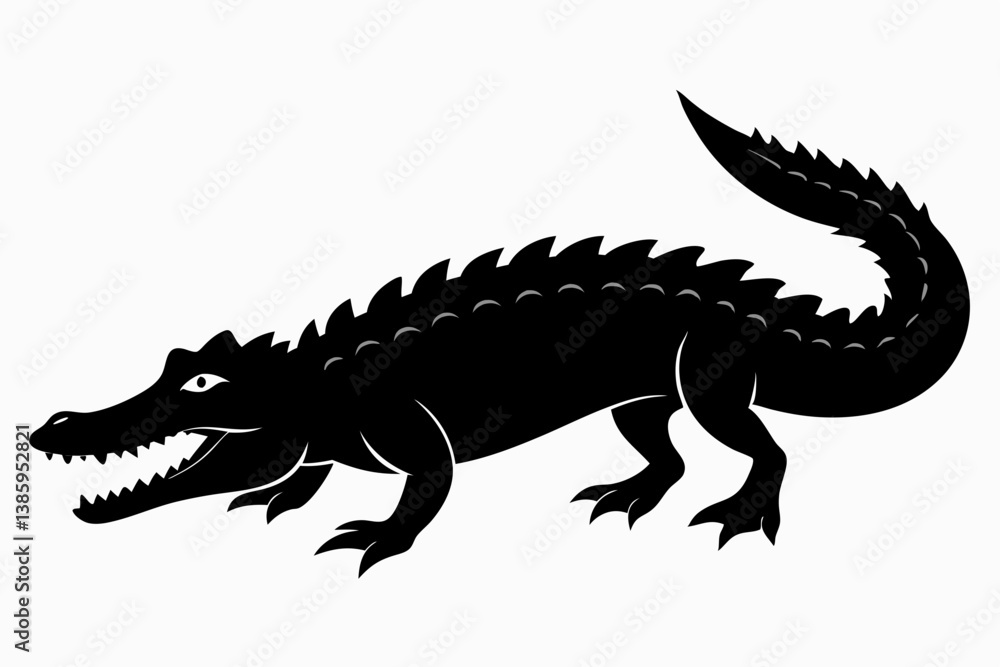 Fototapeta premium crocodile sihouette black vector