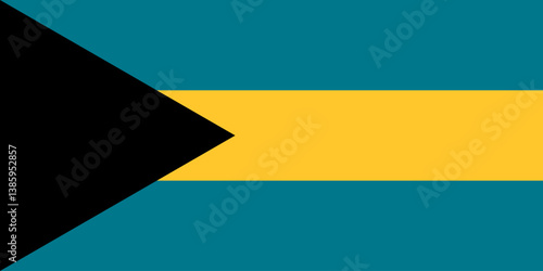 Fotografi Vector flag of The Bahamas, a country in Caribbean