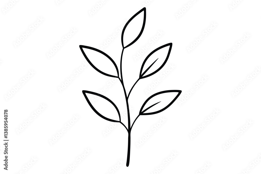 Obraz premium minimalist botanical line drawing