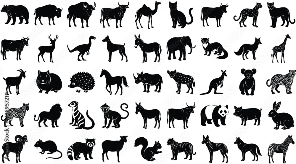 Obraz premium set of animals silhouettes