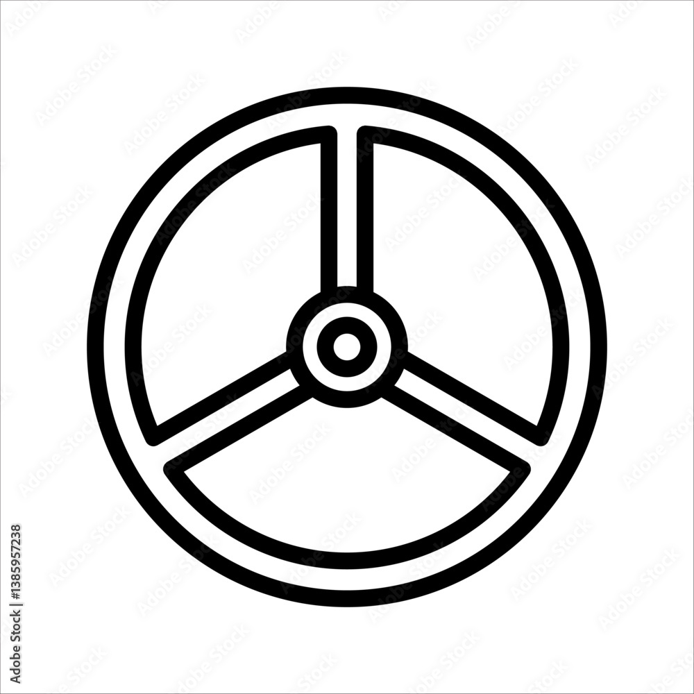 Obraz premium Steering wheel silhouette. Vector image