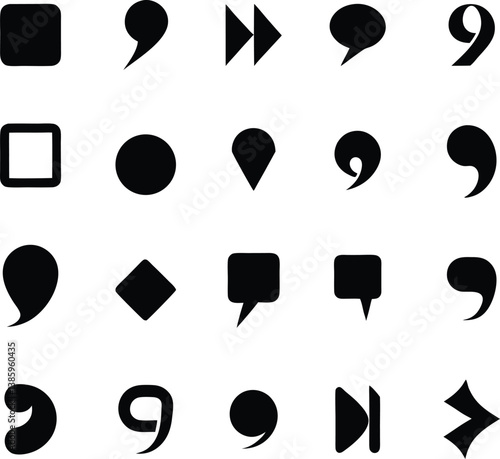 Quotation marks icons set vector design