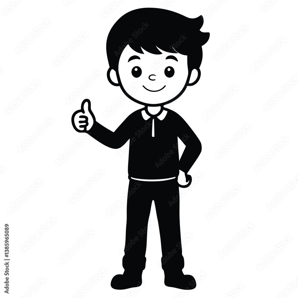 Child boy silhouette. Vector illustration Child boy silhouette. Vector illustration