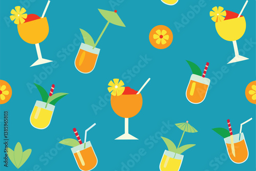 seamless pattern with cocktails