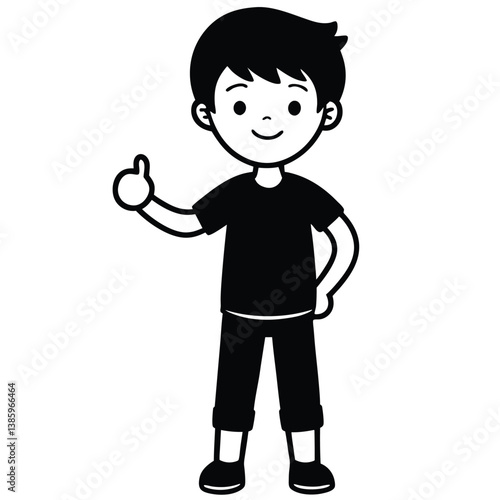 Child boy silhouette. Vector illustration