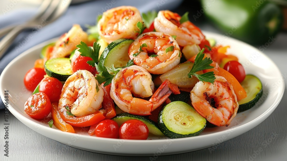 Grilled shrimp with vegetables (1) Grilled shrimp with vegetables (1)