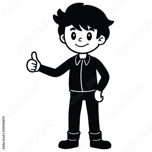 Child boy silhouette. Vector illustration