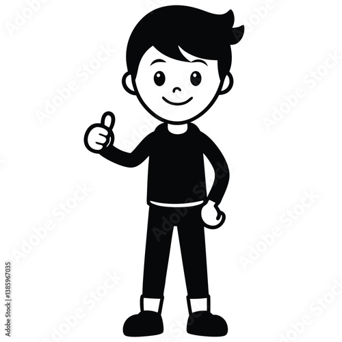 Child boy silhouette. Vector illustration