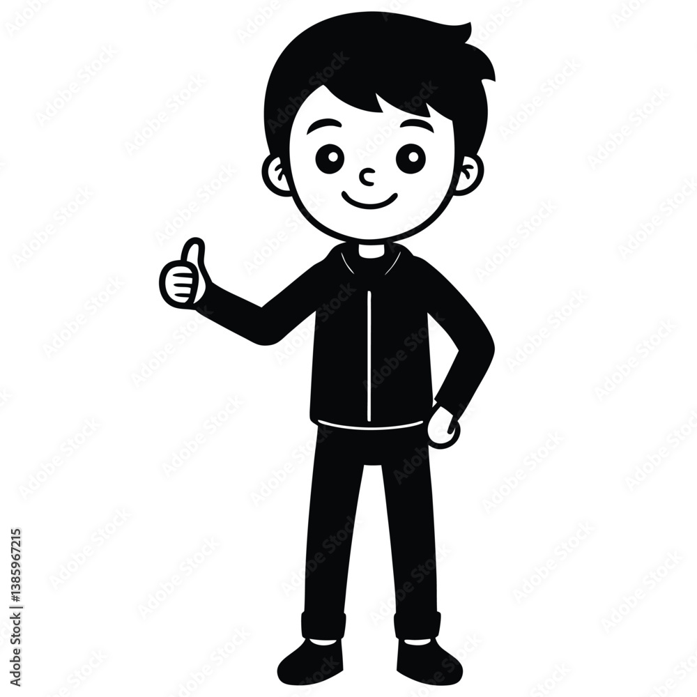 Child boy silhouette. Vector illustration Child boy silhouette. Vector illustration