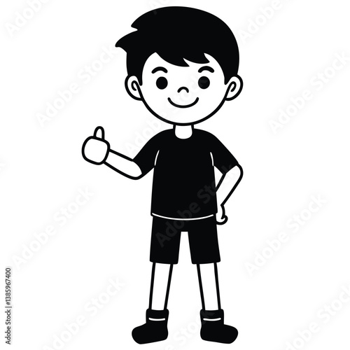 Child boy silhouette. Vector illustration