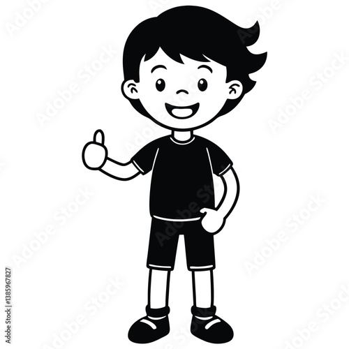 Child boy silhouette. Vector illustration