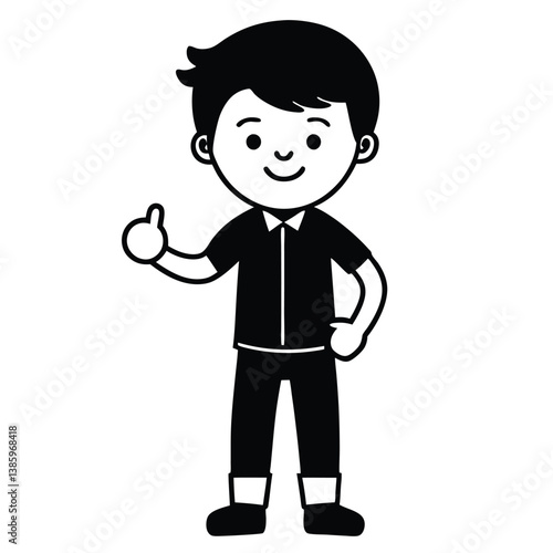 Child boy silhouette. Vector illustration