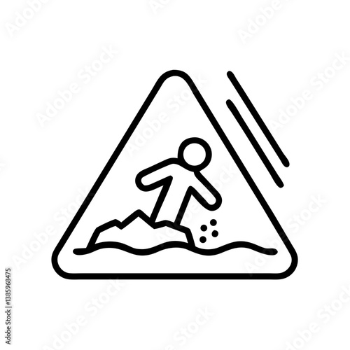 quicksand danger Icon , black outline, transparent background