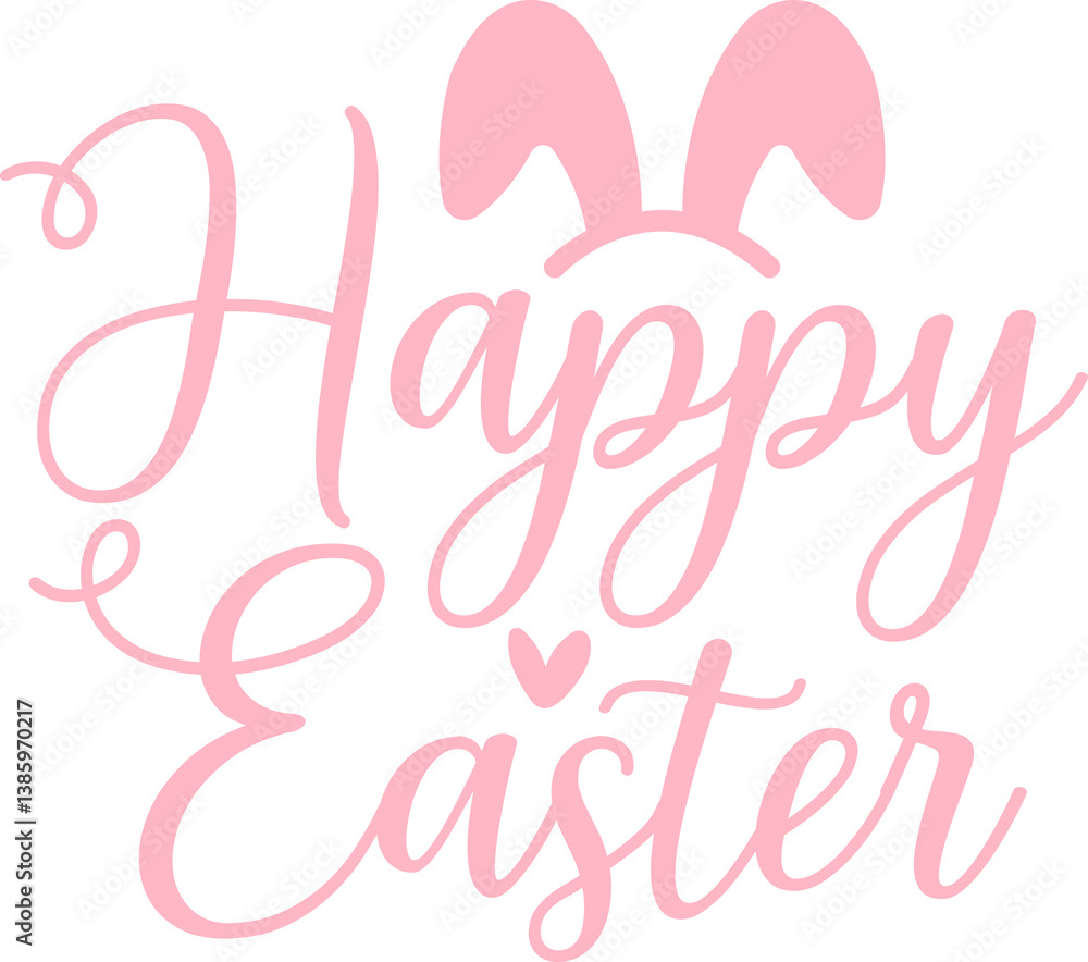 Fototapeta premium Happy Easter typography clip art design on plain white transparent isolated background for card, shirt, hoodie, sweatshirt, apparel, tag, mug, icon, poster or badge