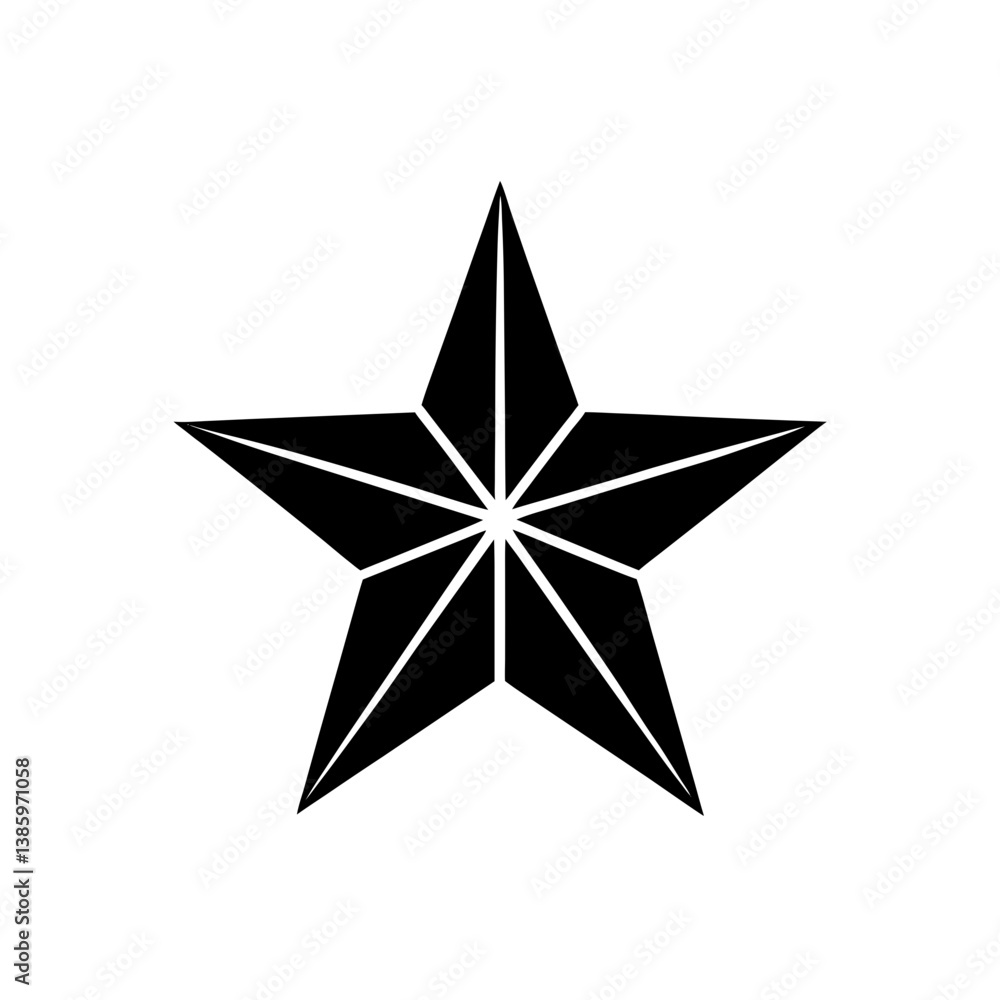 Obraz premium silver star isolated on white