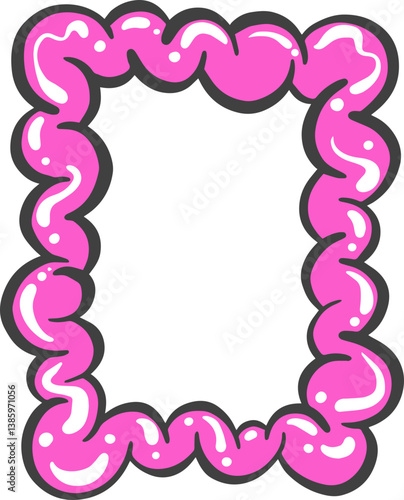 Rectangle cloud shape. Pink bubble gum