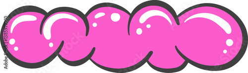 Cloud shape. Pink bubble gum