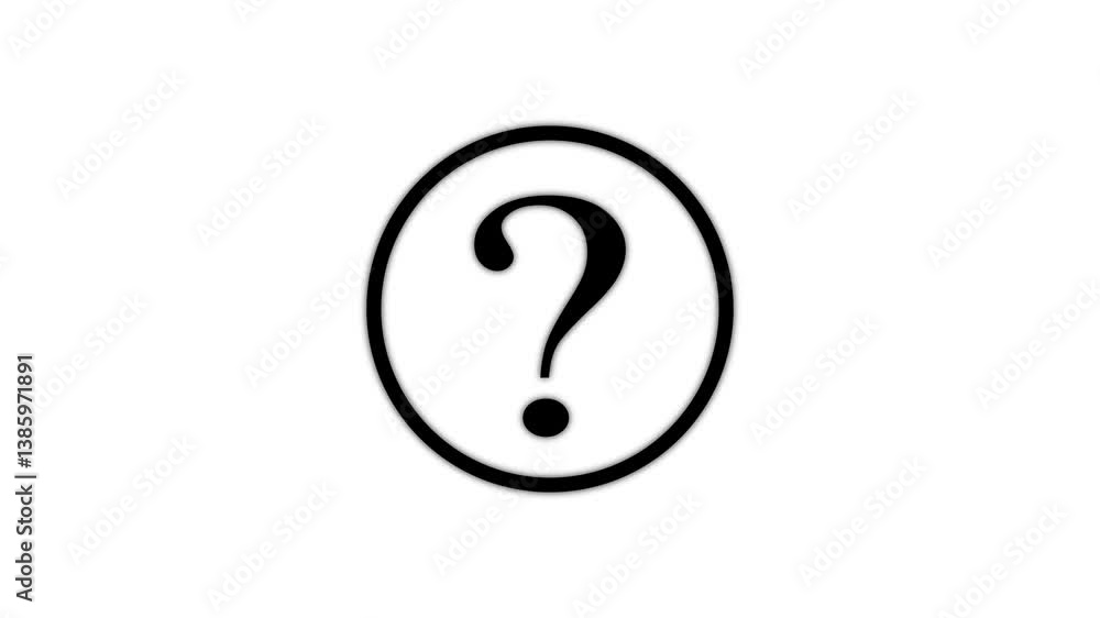 Question mark animation. Animated question mark with circle icon Question mark animation. Animated question mark with circle icon