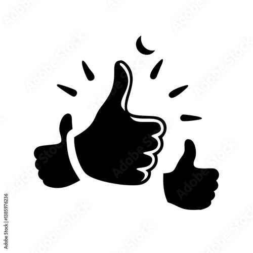 thumbs up reaction icon, thumbs up reaction silhouette vector illustration-simple silhouette illustration of thumbs up reaction, perfect for thumbs up reaction logos and icons