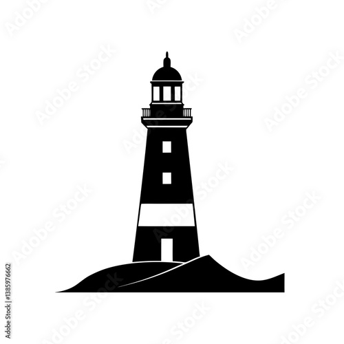 lighthouse silhouette vector illustration