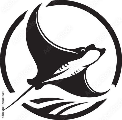 Manta ray logo vector