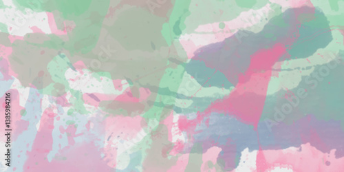 Abstract translucent multicolored watercolor background. Watercolor background. 3D illustration, 3D rendering. Colorful gradient ink colors wet effect hand drawn canvas background .