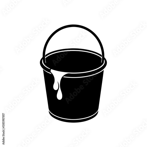 metal bucket with paint