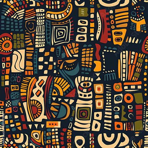 abstract seamless pattern with geometric shapes