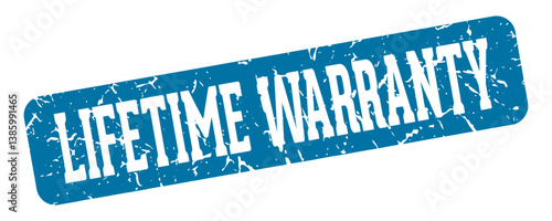 lifetime warranty rectangular sign. lifetime warranty stamp
