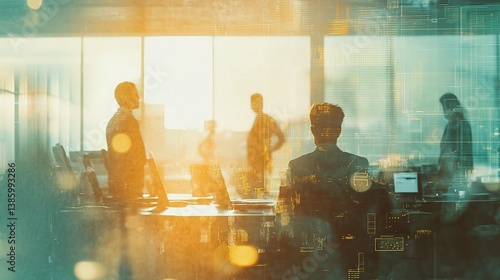 Wallpaper Mural Dynamic Business Team Collaboration in Modern Office Environment Torontodigital.ca