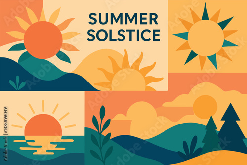 Summer solstice vibes with simple sun motifs for seasonal design inspiration