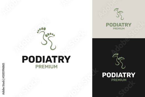 Podiatry care logo design template vector symbol illustration