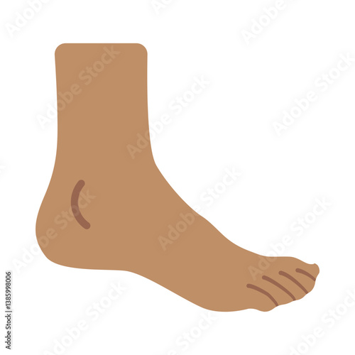 Human Foot Clipart Illustration | Simple Foot Design Isolated on White Background