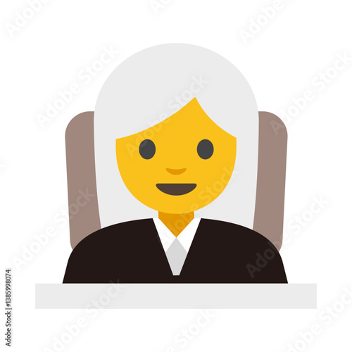Judge Sitting Clipart Illustration | Judge with Robe Isolated on White Background