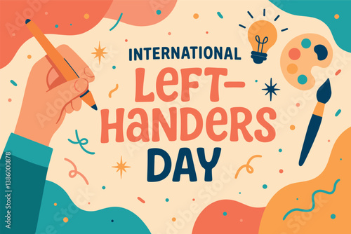 Celebrating international left handers day with creative artwork