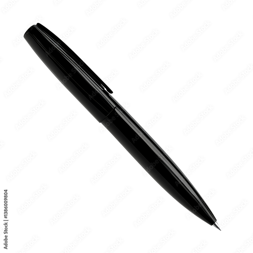 A black pen on transparent background A black pen on transparent background