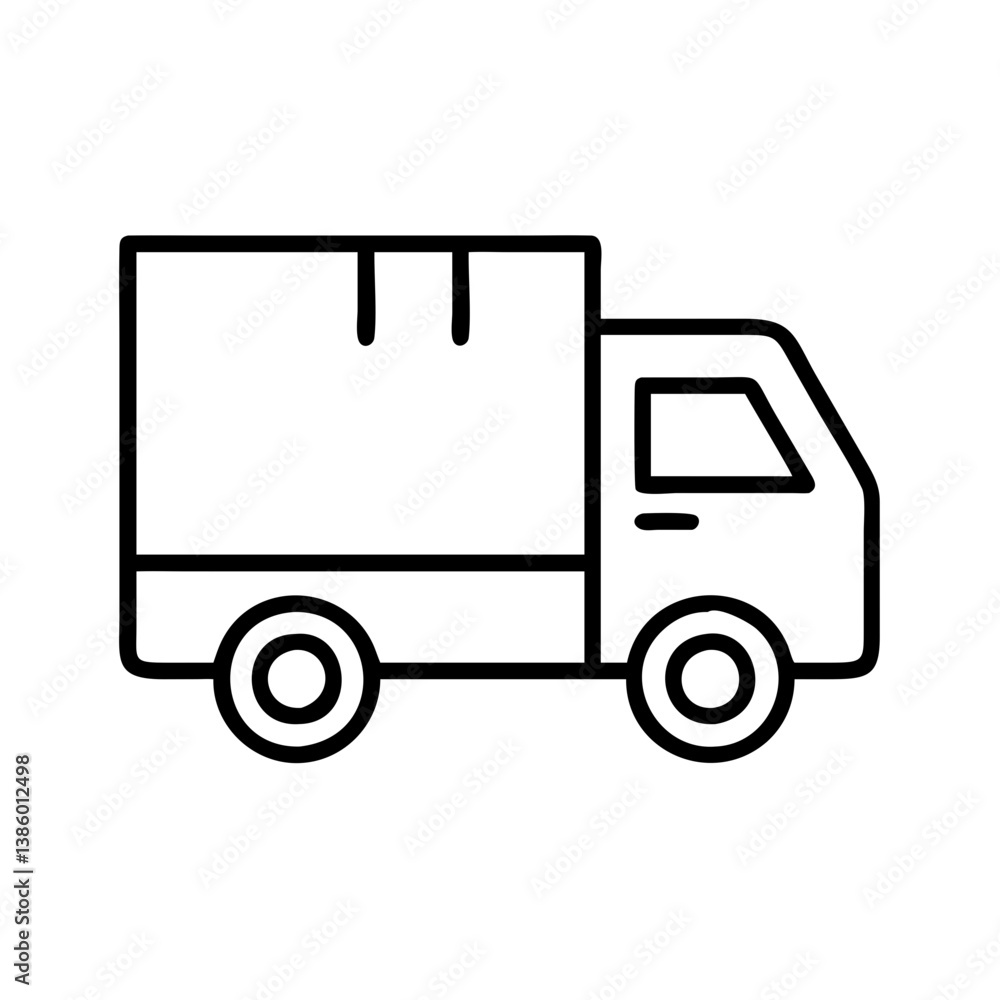 Delivery truck vector icon for shipping and moving services logistics and transportation company design 
