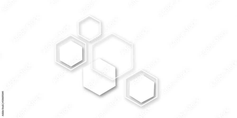 Abstract white and grey hexagon technology geometric pattern concept white background. Use for template, wallpaper, website vector illustration. Abstract white and grey hexagon technology geometric pattern concept white background. Use for template, wallpaper, website vector illustration.
