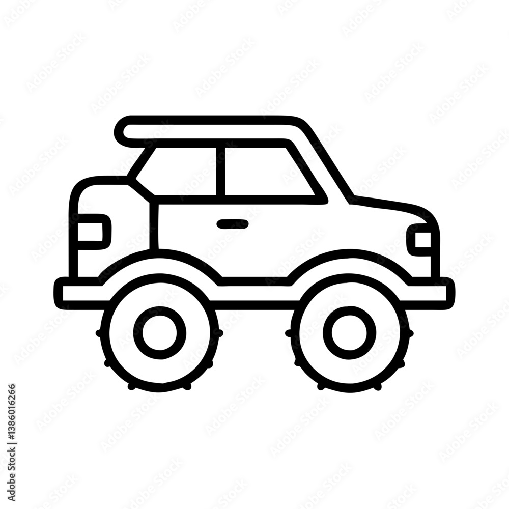 Off road vehicle car suv vector illustration for adventure travel and transportation design element use Off road vehicle car suv vector illustration for adventure travel and transportation design element use