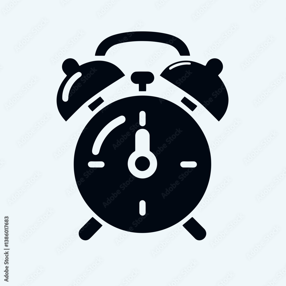 very simple flat and single minimalist Alarm Bell Silhouette in black on a white background very simple flat and single minimalist Alarm Bell Silhouette in black on a white background