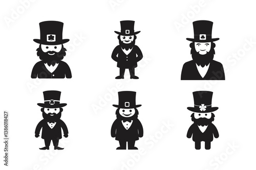 full leprechaun character vector art silhouette