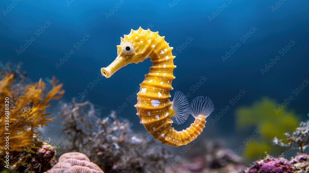 Seahorse in Aquatic Habitat Seahorse in Aquatic Habitat