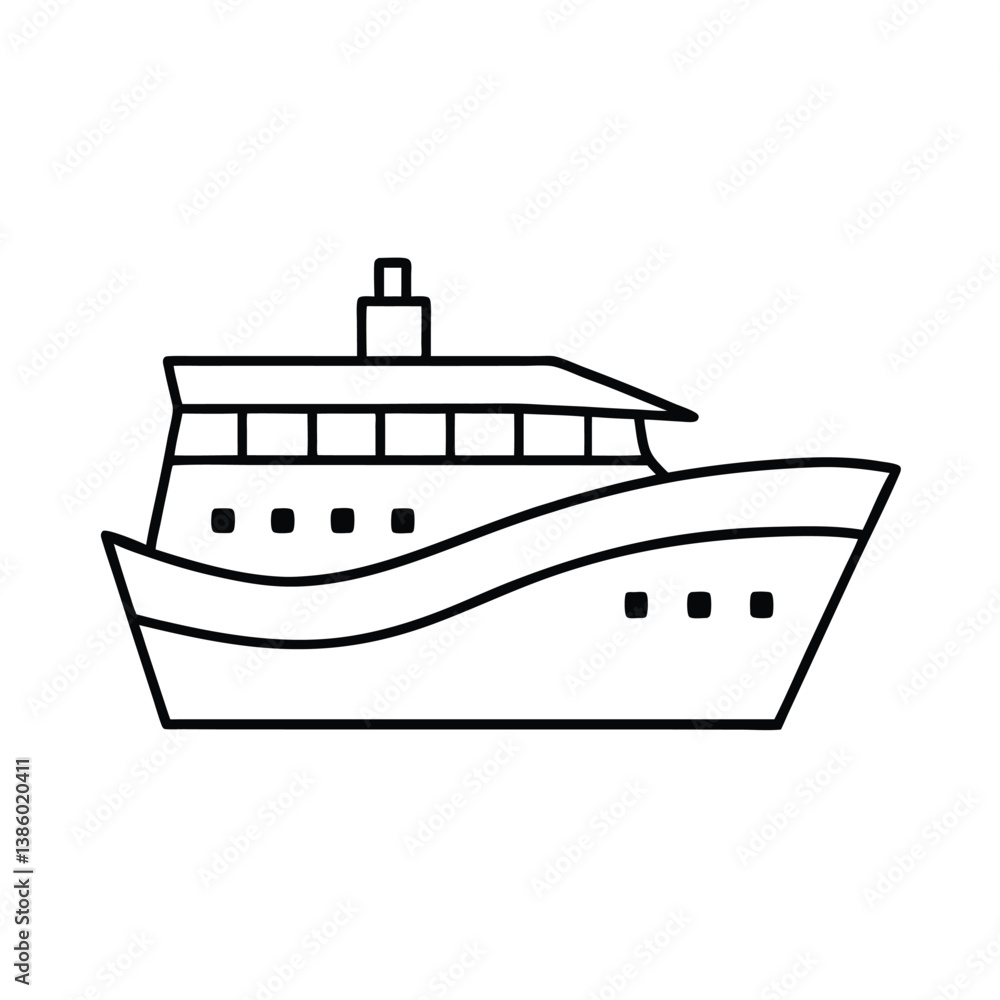 Fototapeta premium vector illustration of a ship